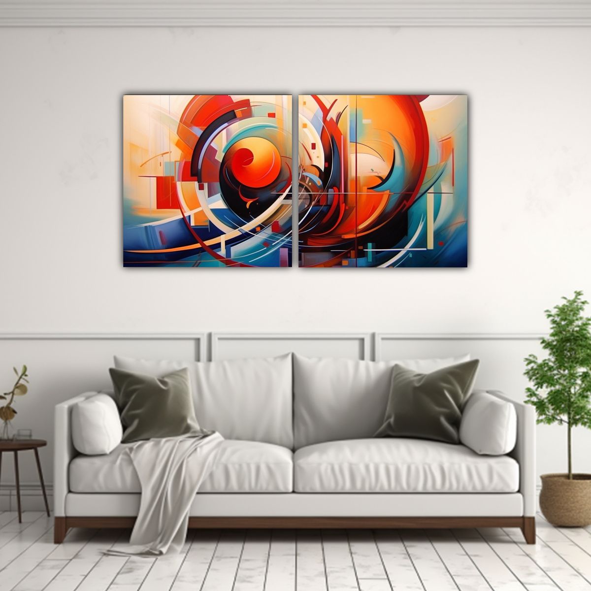 GENERICO - Pinturas Abstractas En Tela Sublimada En Bastidor 160x80 Cm