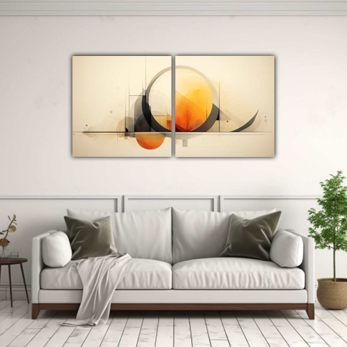 GENERICO - Conjunto De 2 Telas En Bastidor Con Diseño 120x60 Cm