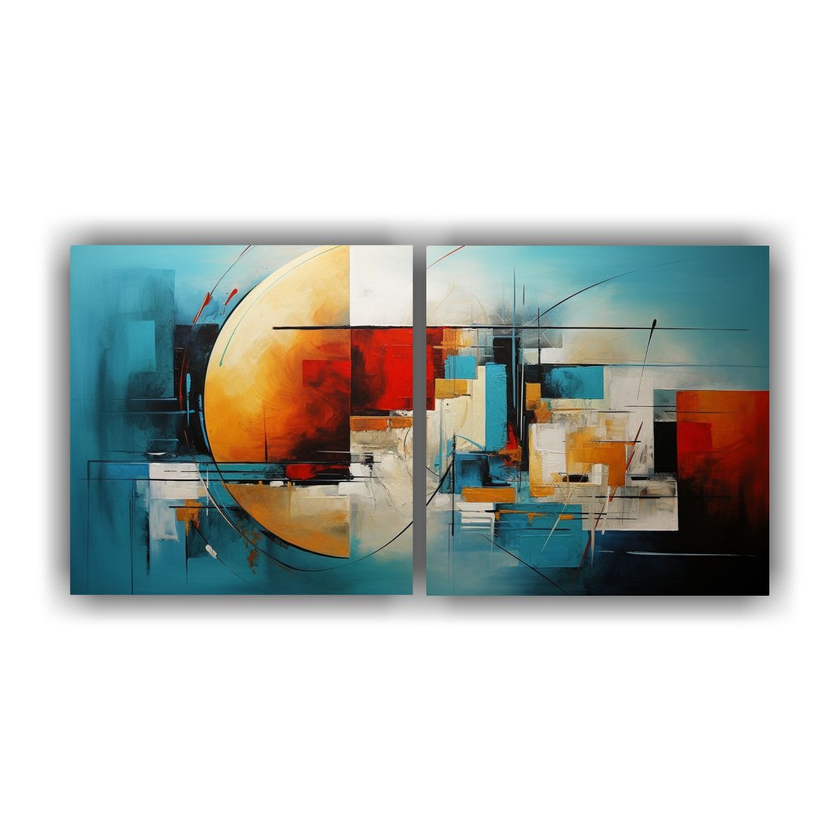 GENERICO - Cuadros Abstractos De Tela Para Decoración 120x60 Cm