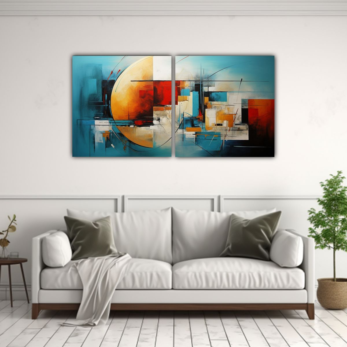 GENERICO - Cuadros Abstractos De Tela Para Decoración 120x60 Cm