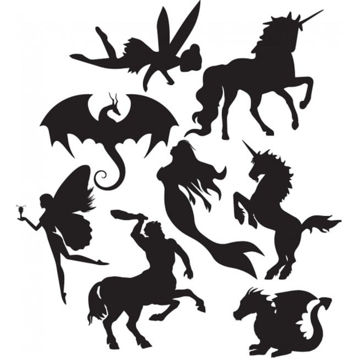 GENERICO - Decomural Fairy Tale Mermaid Unicorn Dragon Set WS-33189