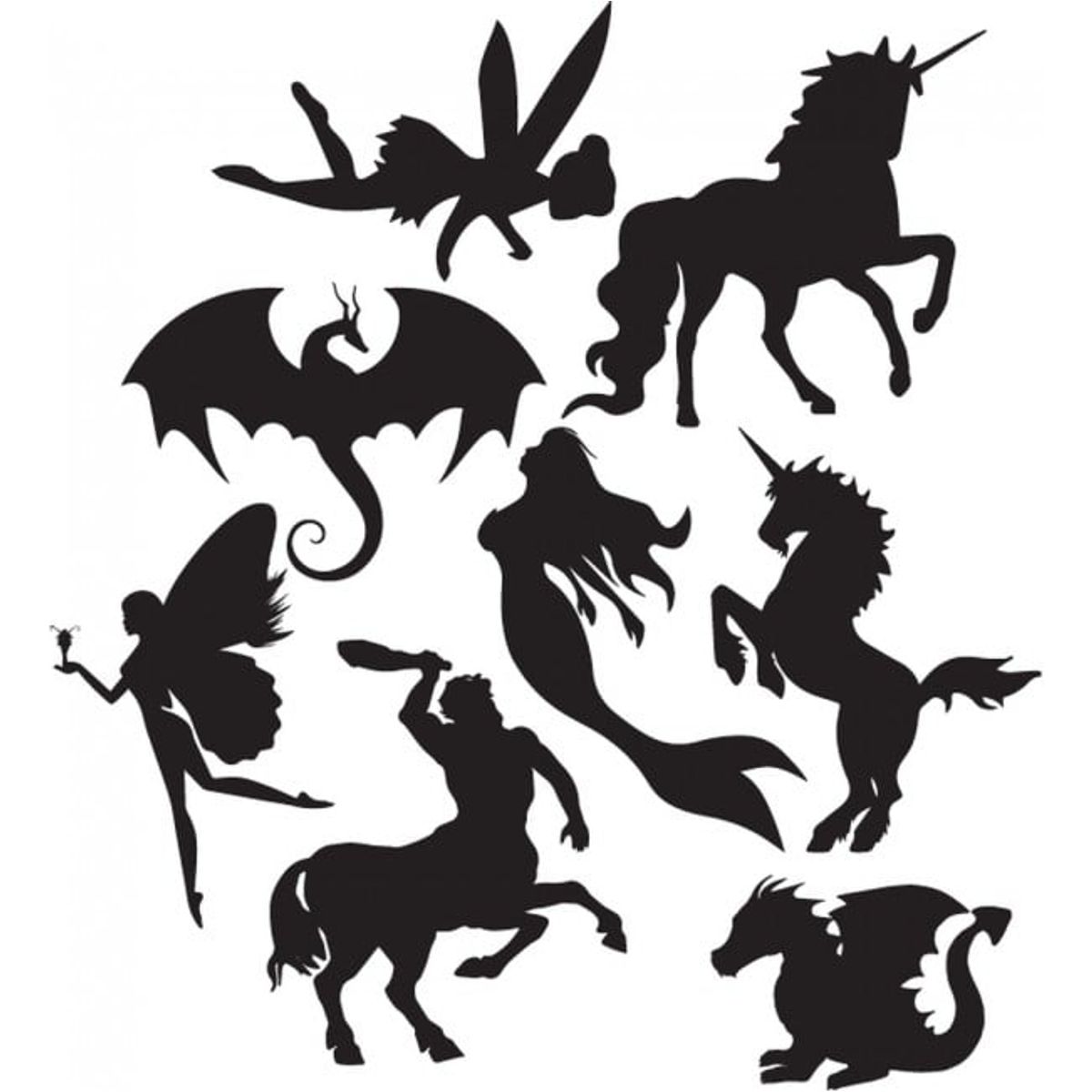 GENERICO - Decomural Fairy Tale Mermaid Unicorn Dragon Set WS-33189