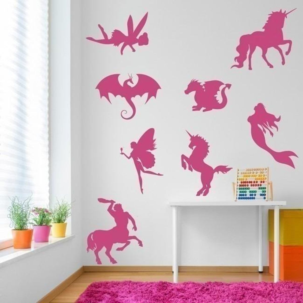 GENERICO - Decomural Fairy Tale Mermaid Unicorn Dragon Set WS-33189