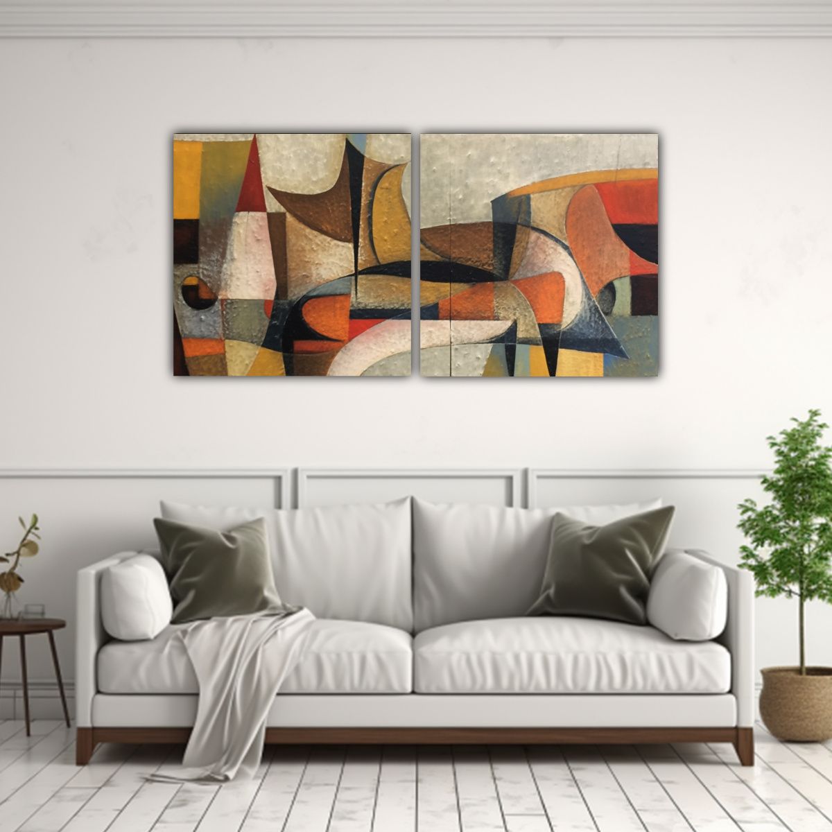 GENERICO - Díptico Decorativo Juveniles Pintura Al óleo 120x60 Cm