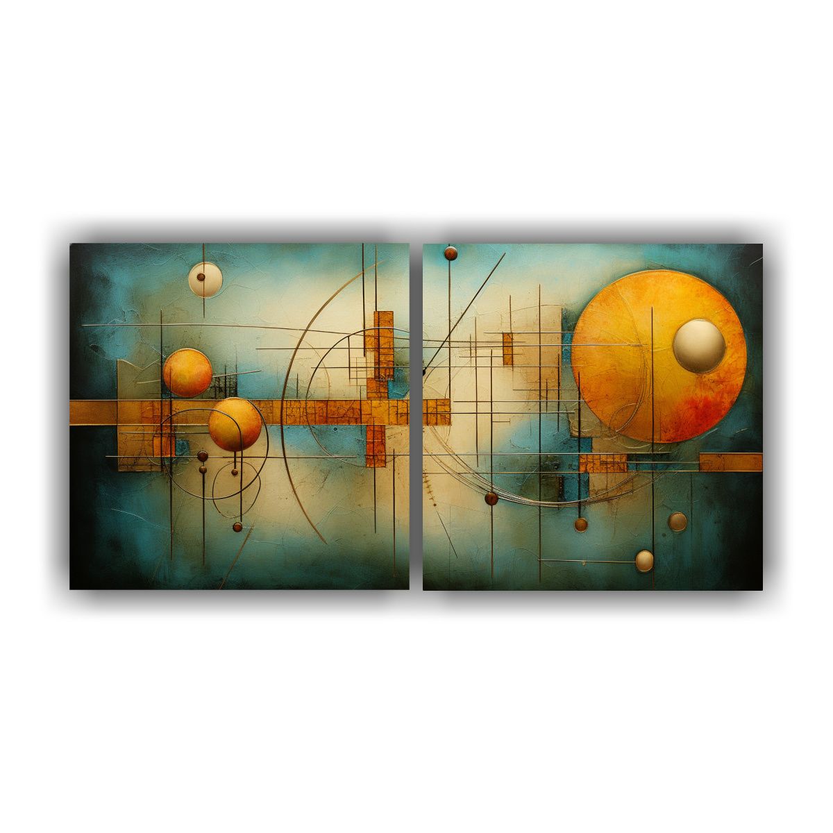 GENERICO - Cuadros Abstractos Con Texturas Armonía 140x70 Cm