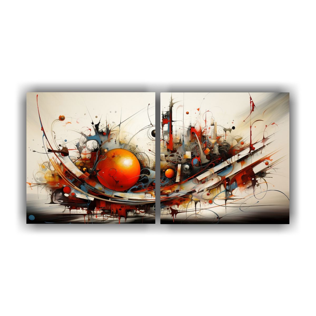 GENERICO - Cuadros Abstractos De Lienzo Impacto Visual Y 120x60 Cm