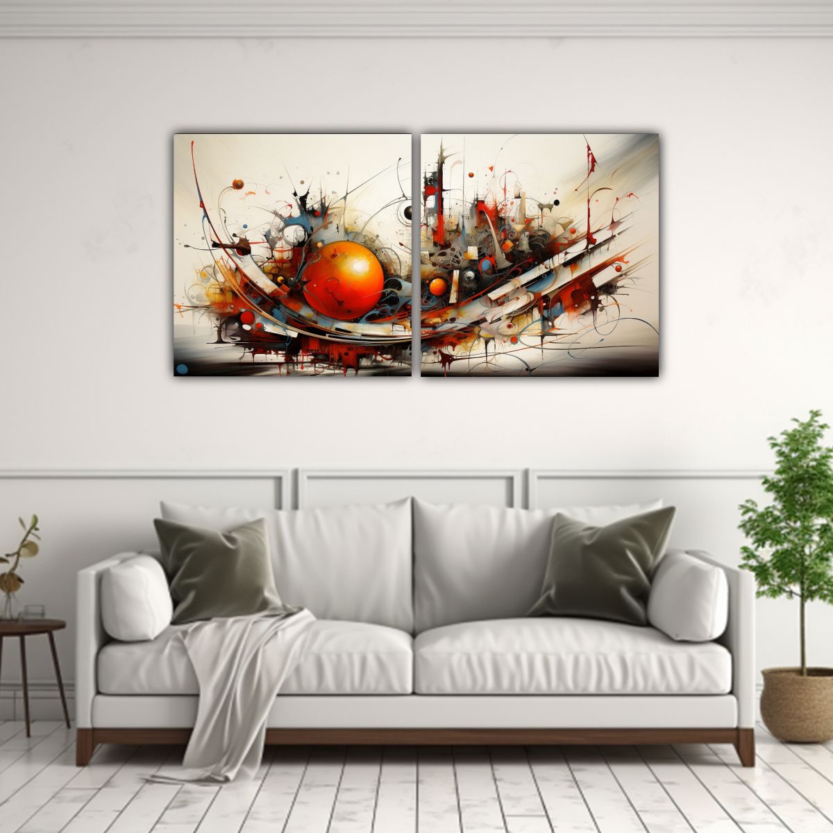 GENERICO - Cuadros Abstractos De Lienzo Impacto Visual Y 120x60 Cm