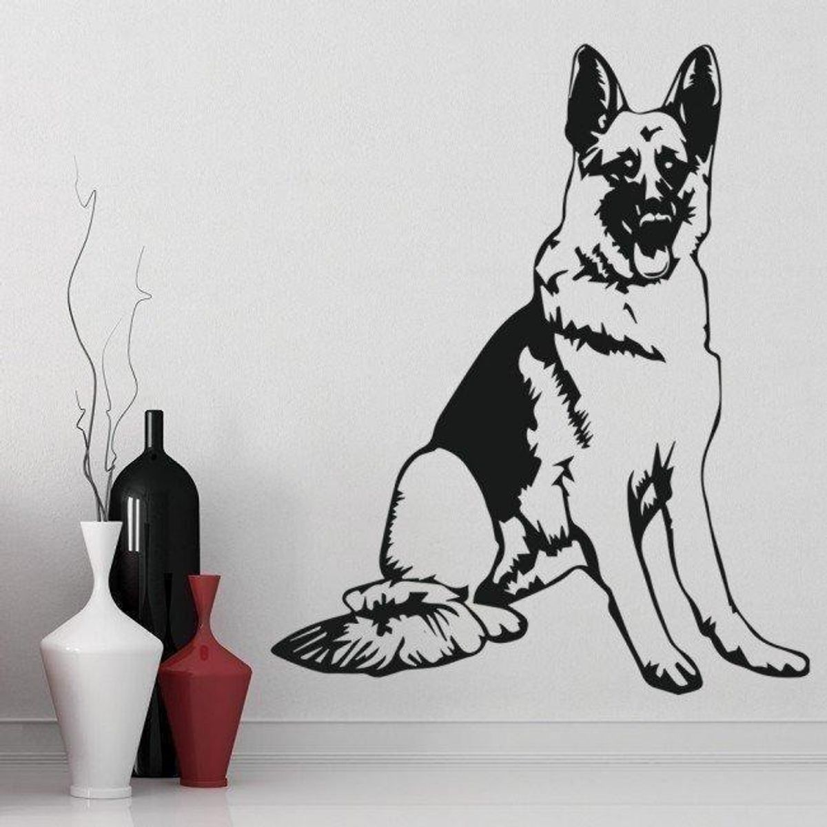 GENERICO - Decomural German Shepherd Dog Canine Pets WS-34695