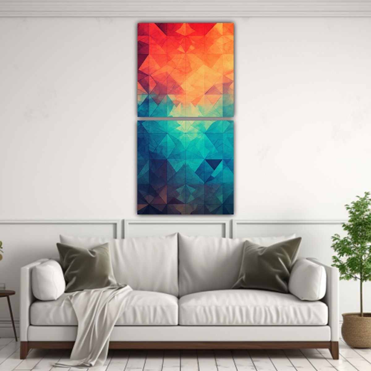 GENERICO - Set 2 Pinturas Sublimadas En Tela Abstractas 80x160 Cm