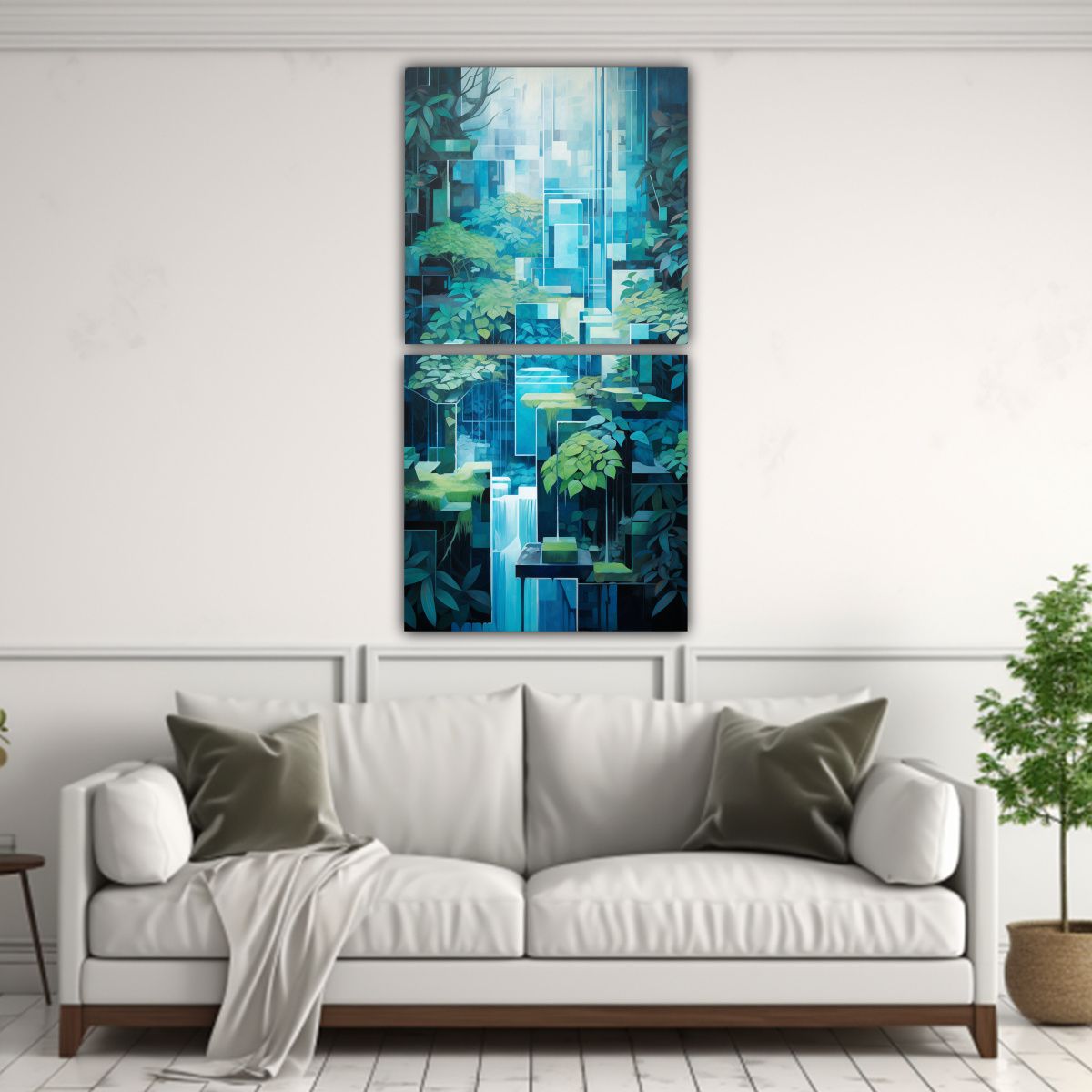 GENERICO - Cuadro Decorativo Moderno Con Geometrías En 70x140 Cm