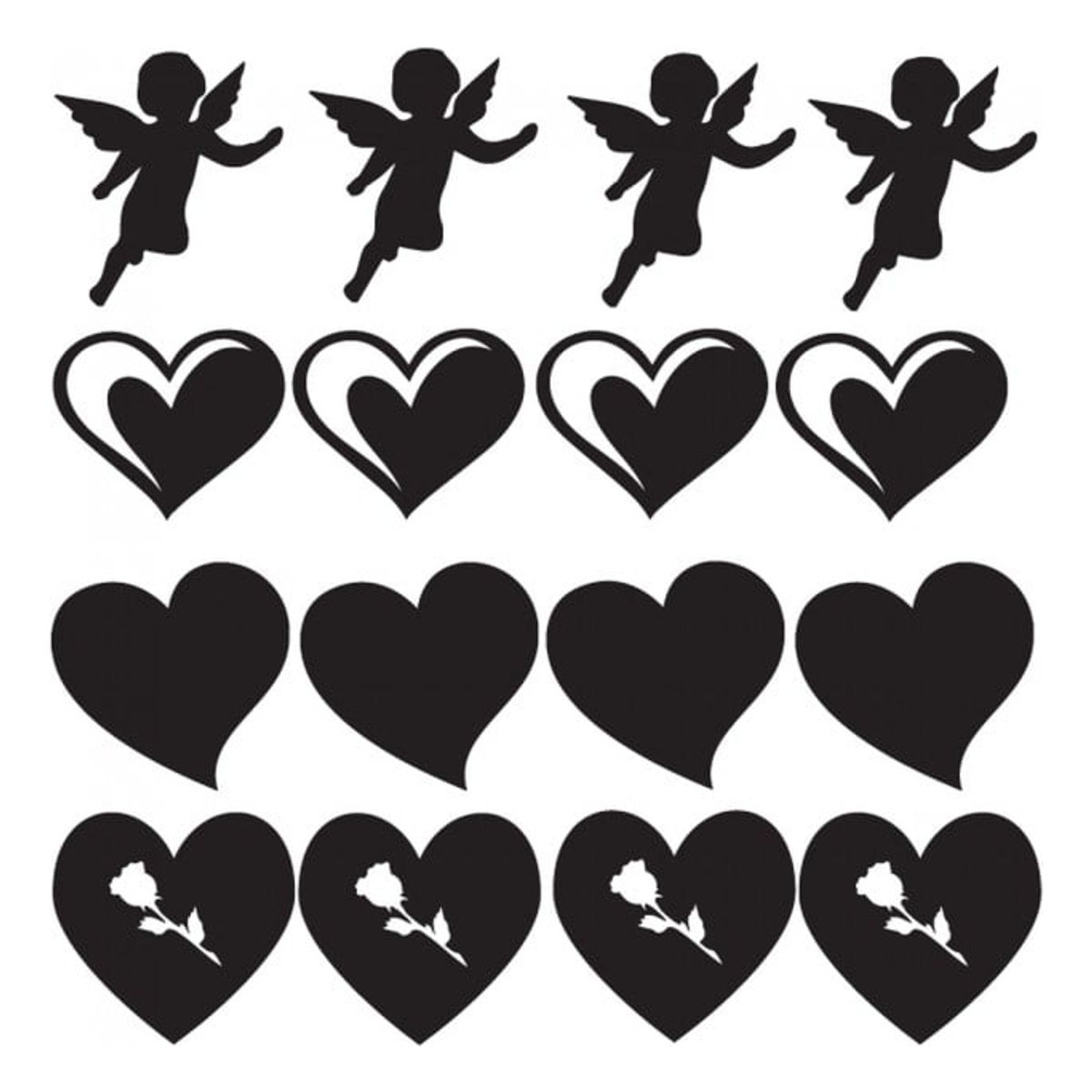 GENERICO - Decomural Love Heart Cherubs Set WS-33225