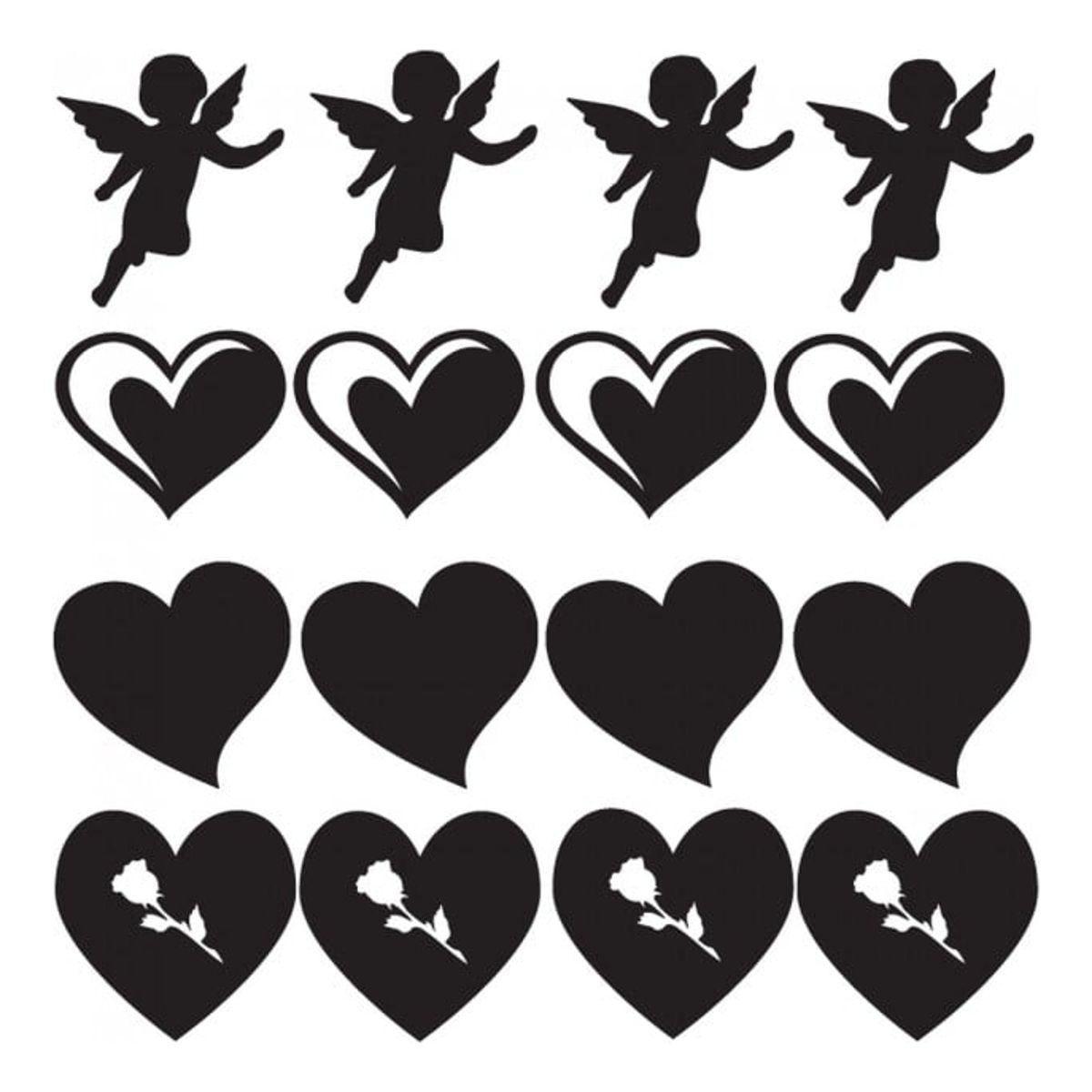 GENERICO - Decomural Love Heart Cherubs Set WS-33225