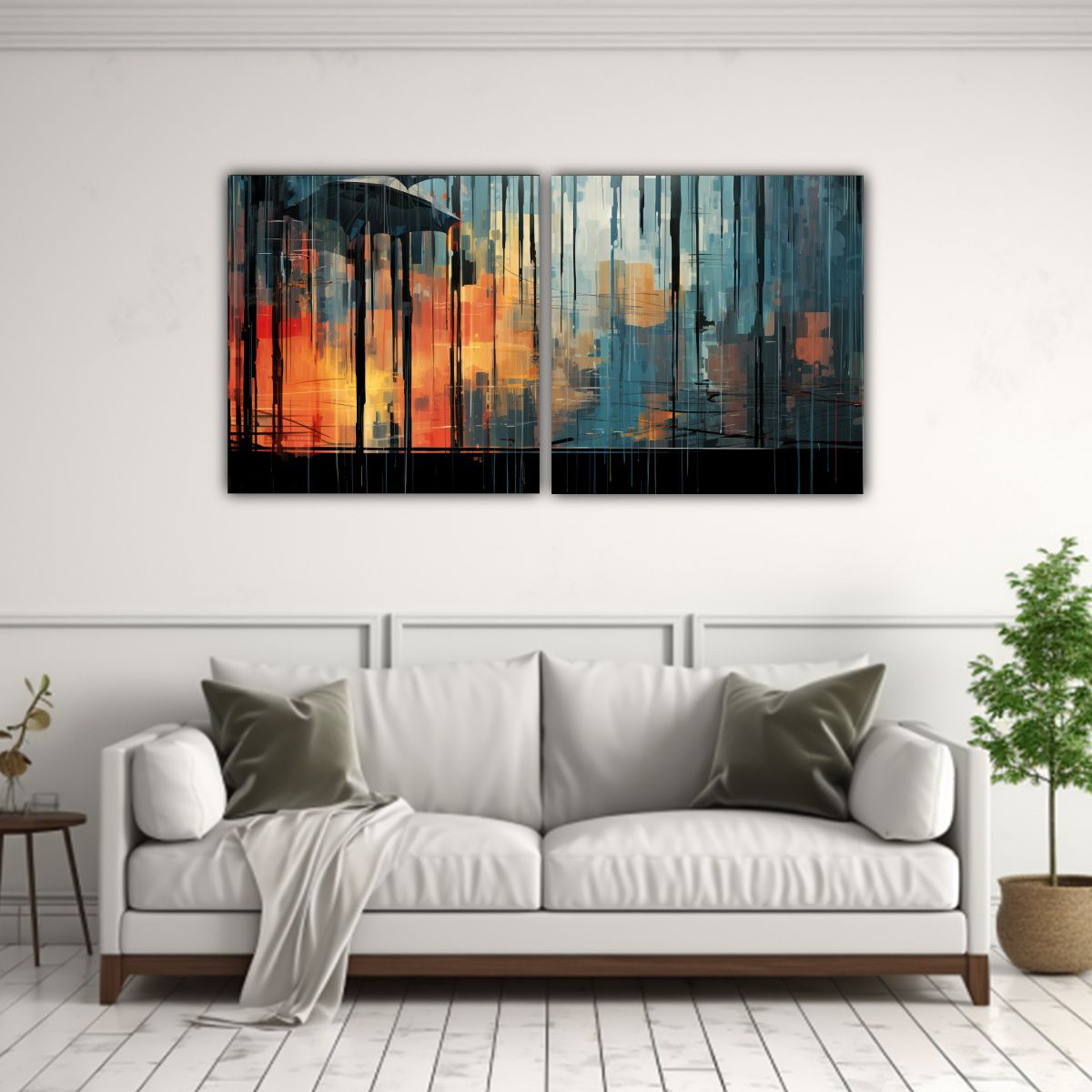 GENERICO - Pinturas De Decoración Set 2 Composiciones 140x70 Cm