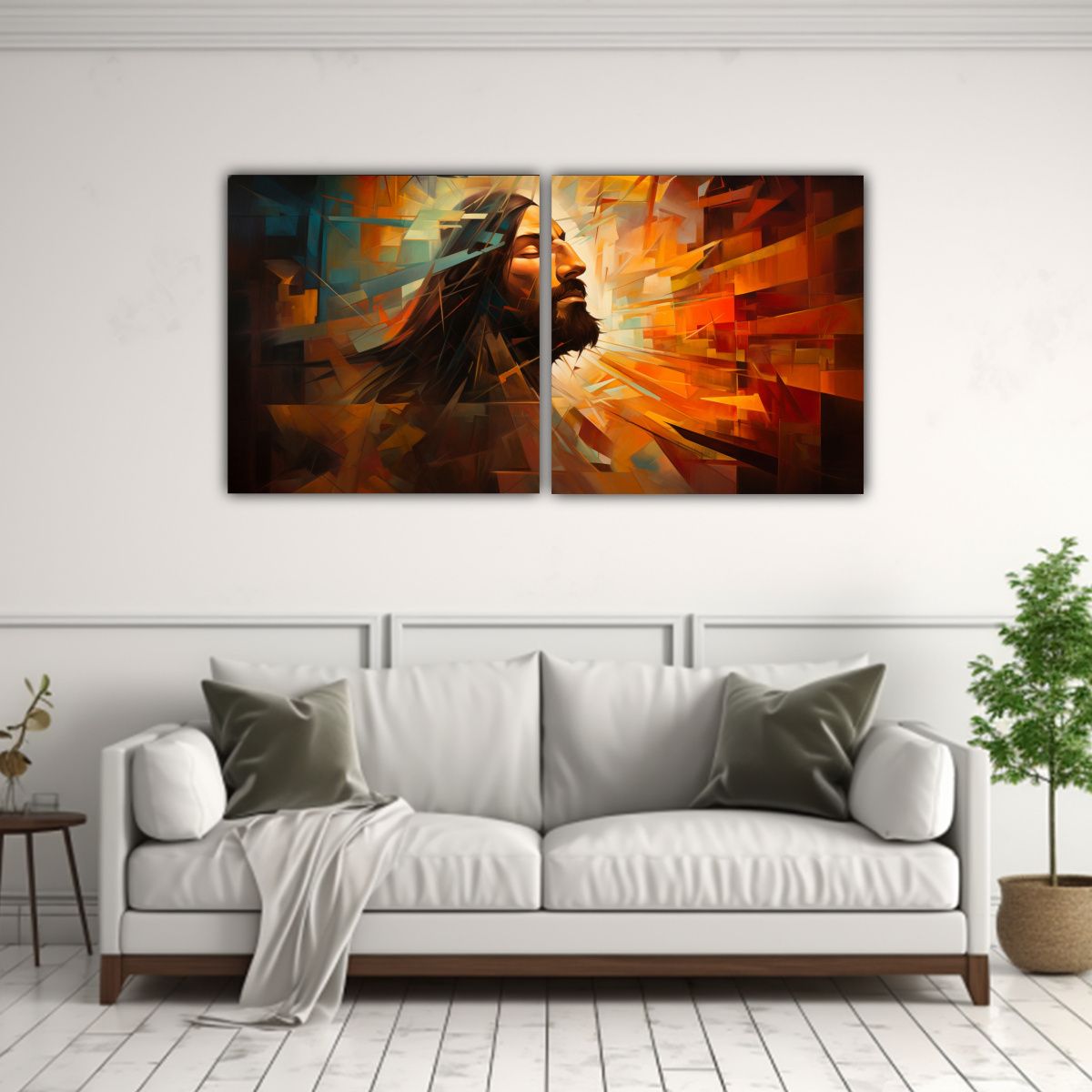 GENERICO - Cuadro Conceptual Enigmático De Cristo Abstracto 140x70 Cm