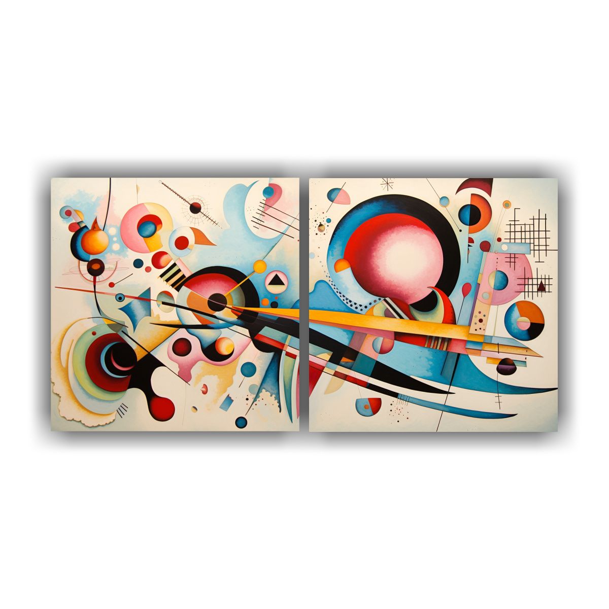 GENERICO - Pintura Abstracta De Wassily Kandinsky En Dos 140x70 Cm