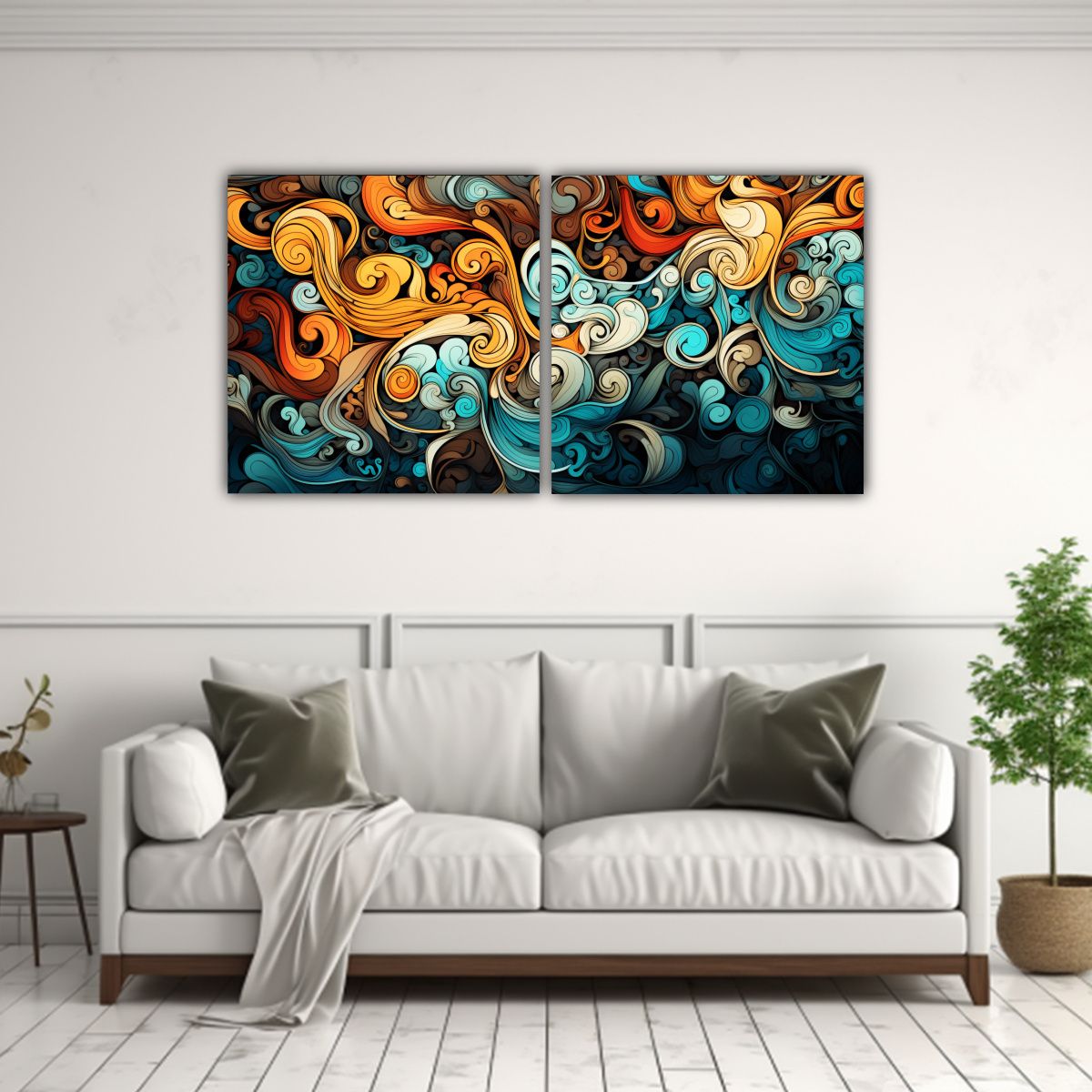 GENERICO - Pinturas Abstractas De Patrones Complejos En 140x70 Cm