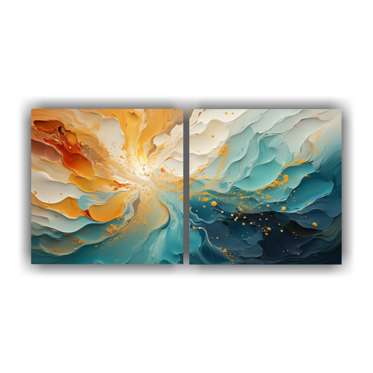 GENERICO - Set 2 Cuadros Moderno Armonía ¡Feliz Año Nuevo 120x60 Cm