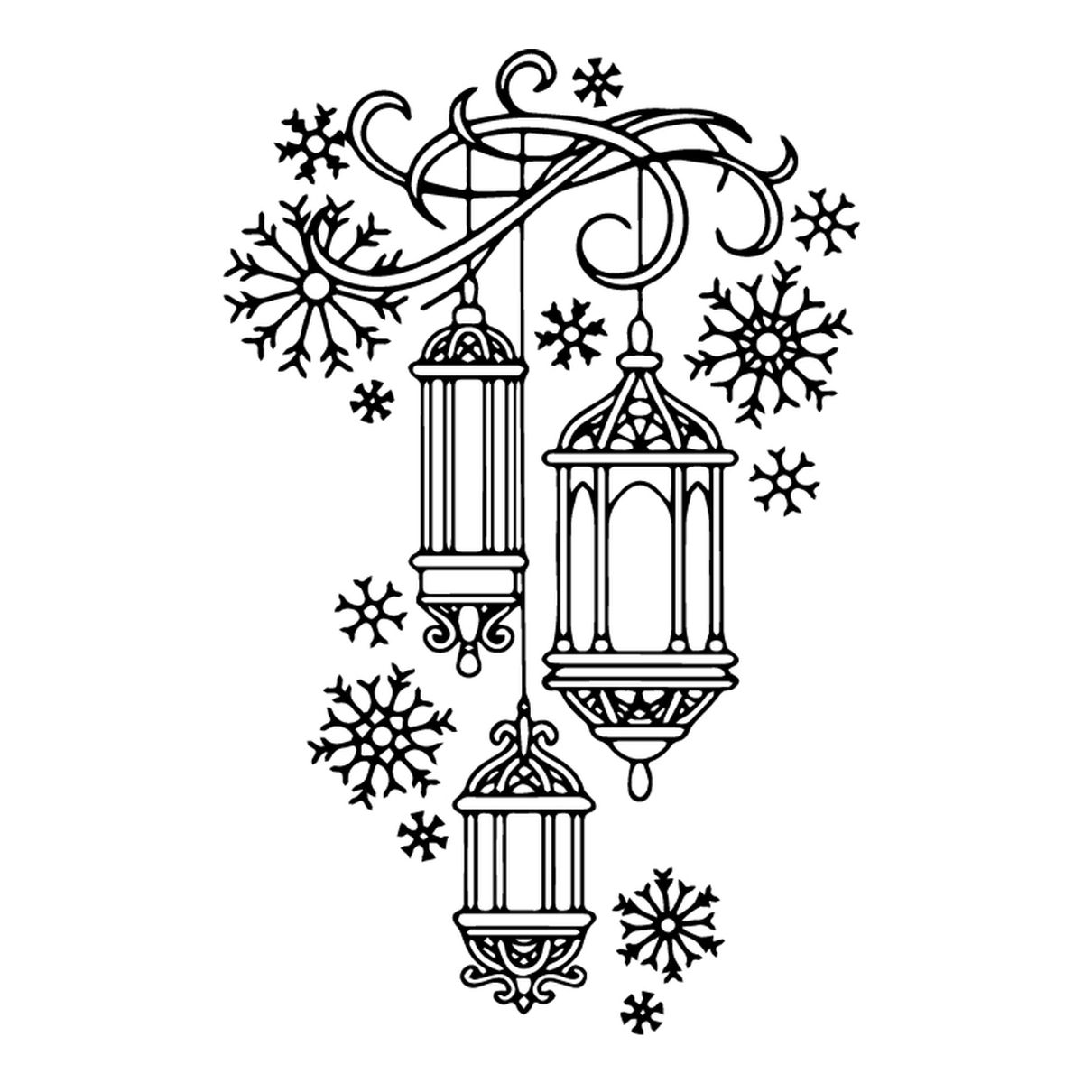 GENERICO - Decomural Christmas Lantern Xmas Snowflake WS-35631