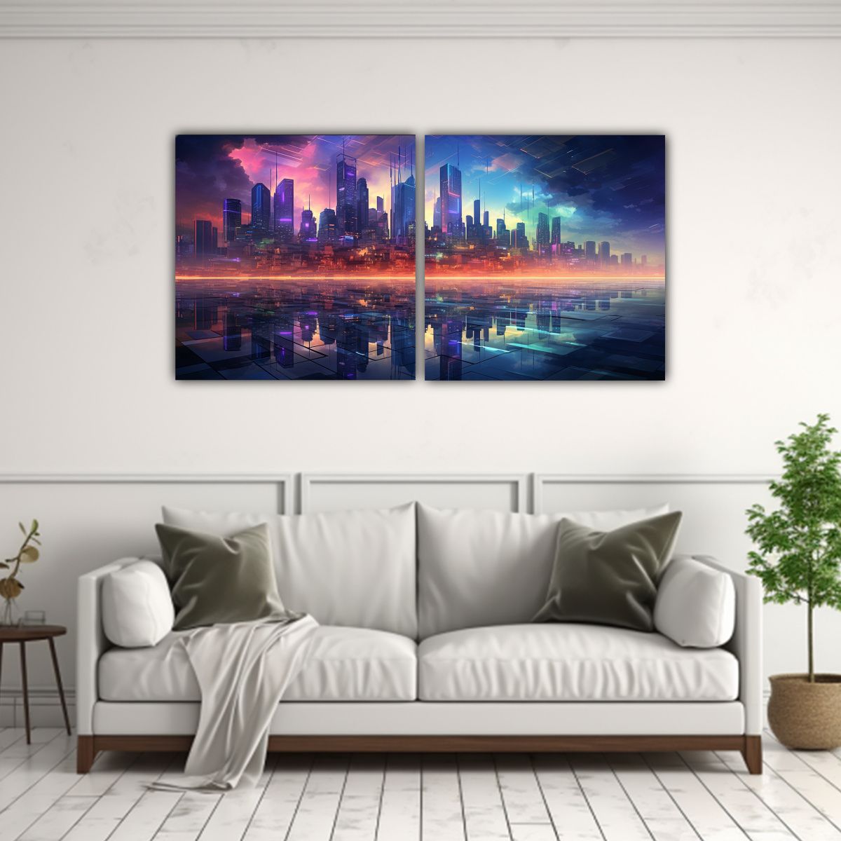 GENERICO - Cuadros Galería Street Art Con Vista Urbana Y 120x60 Cm