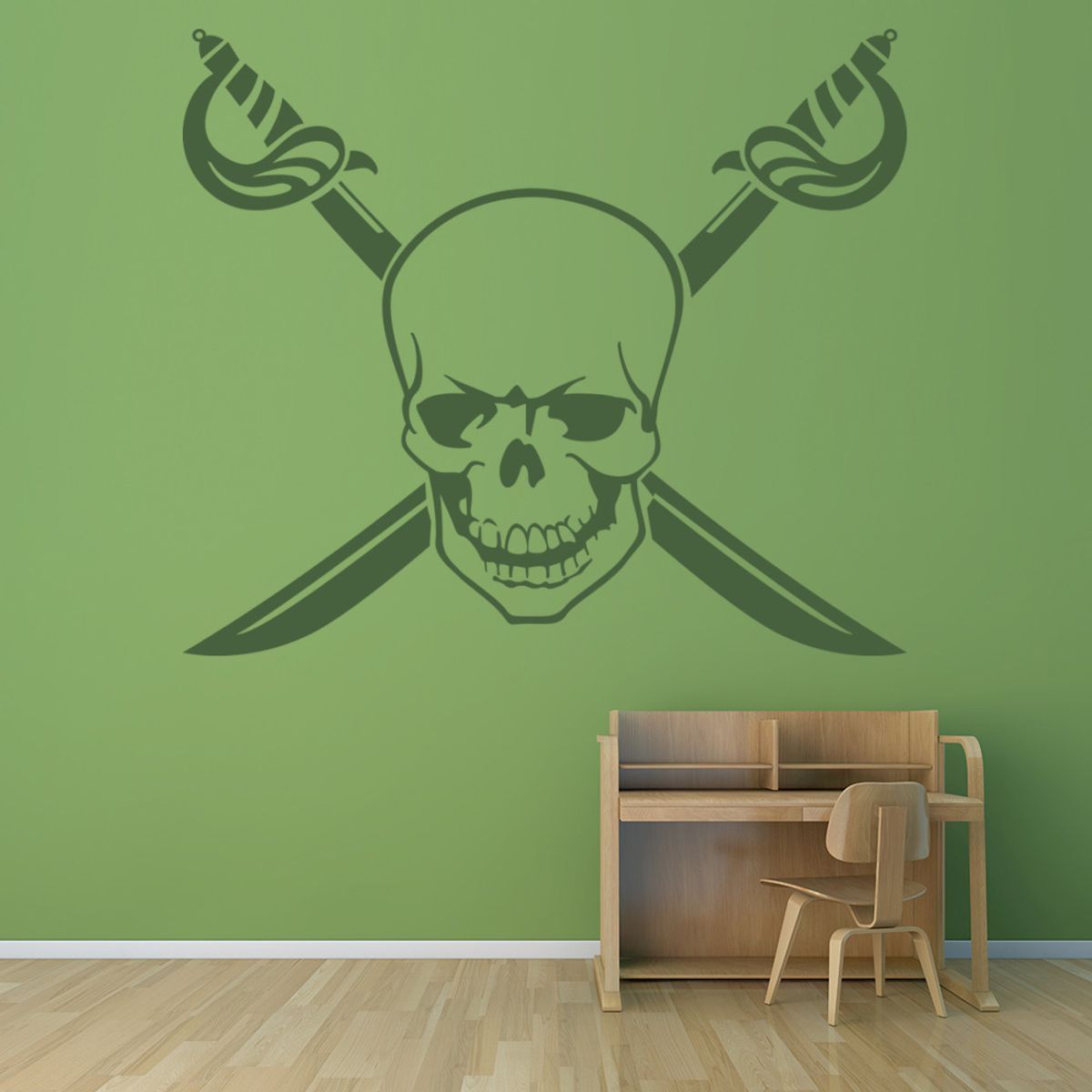 GENERICO - Decomural Pirate Skull Pirate Swords WS-35685