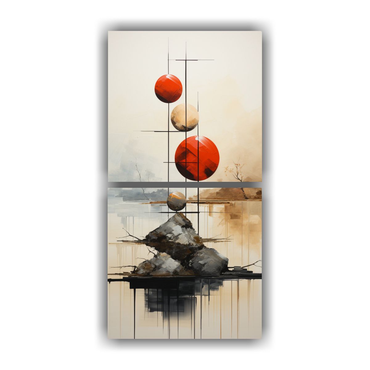 GENERICO - Cuadro Diseño Minimalista Armonía Y Equilibrio 70x140 Cm