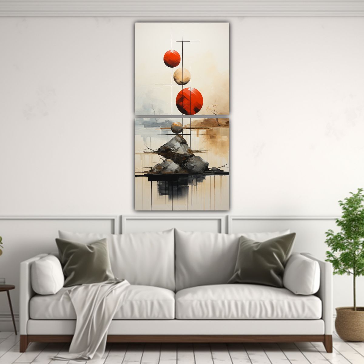 GENERICO - Cuadro Diseño Minimalista Armonía Y Equilibrio 70x140 Cm