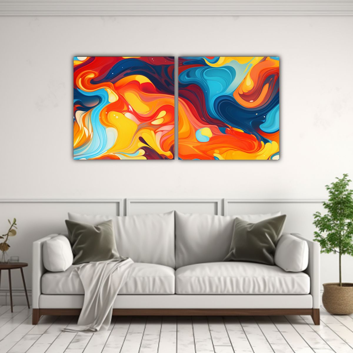 GENERICO - Lienzos De Tela Colores Época Pintura Abstracta 140x70 Cm