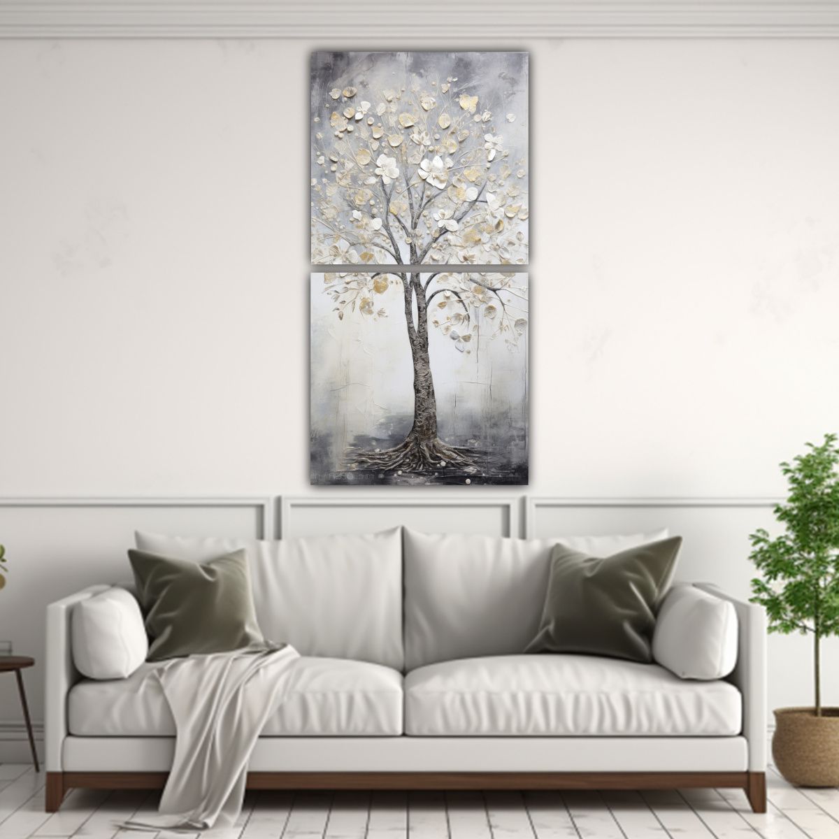 GENERICO - Cuadros Tela Sublimada Efecto Visual Del árbol 80x160 Cm