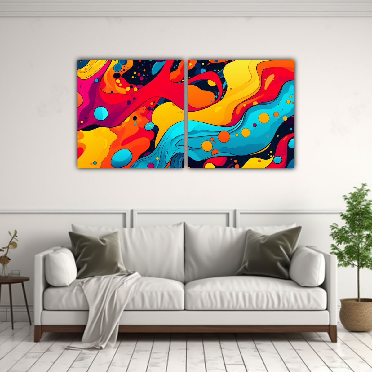 GENERICO - Cuadro De Pared Abstracta En Estilo Popart A Todo 120x60 Cm