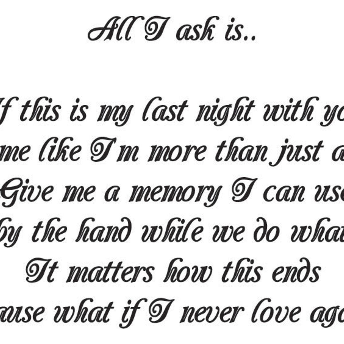 GENERICO - Decomural All I Ask Adele Song Lyrics WS-40778