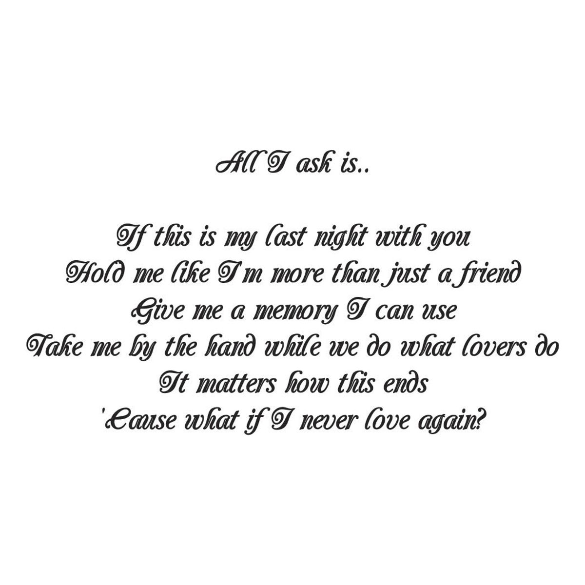 GENERICO - Decomural All I Ask Adele Song Lyrics WS-40778