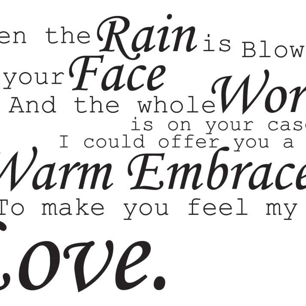 GENERICO - Decomural Make You Feel My Love Adele Song Lyrics WS-40786