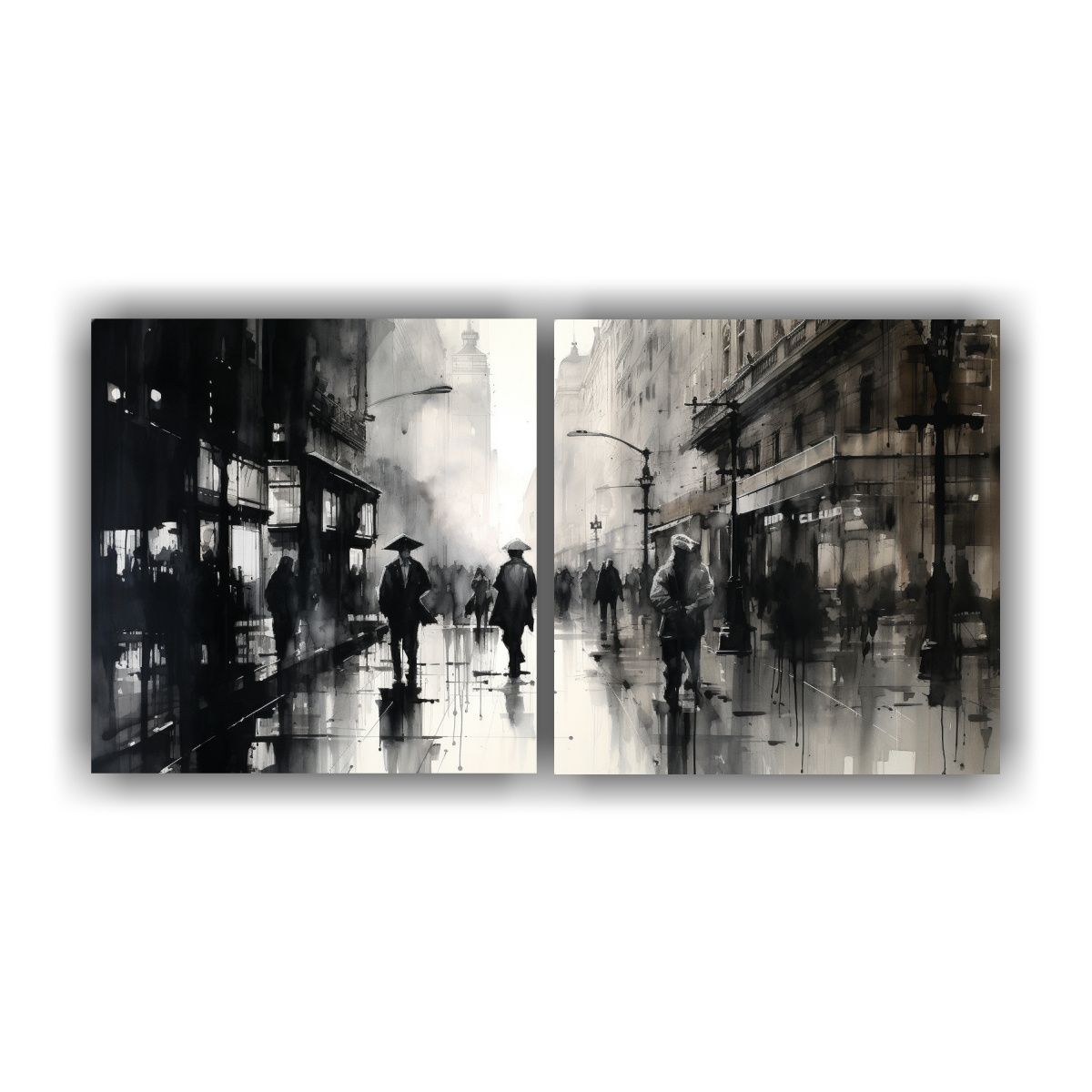 GENERICO - Díptico Patron Intenso Para Sala Con Dibujo En 140x70 Cm