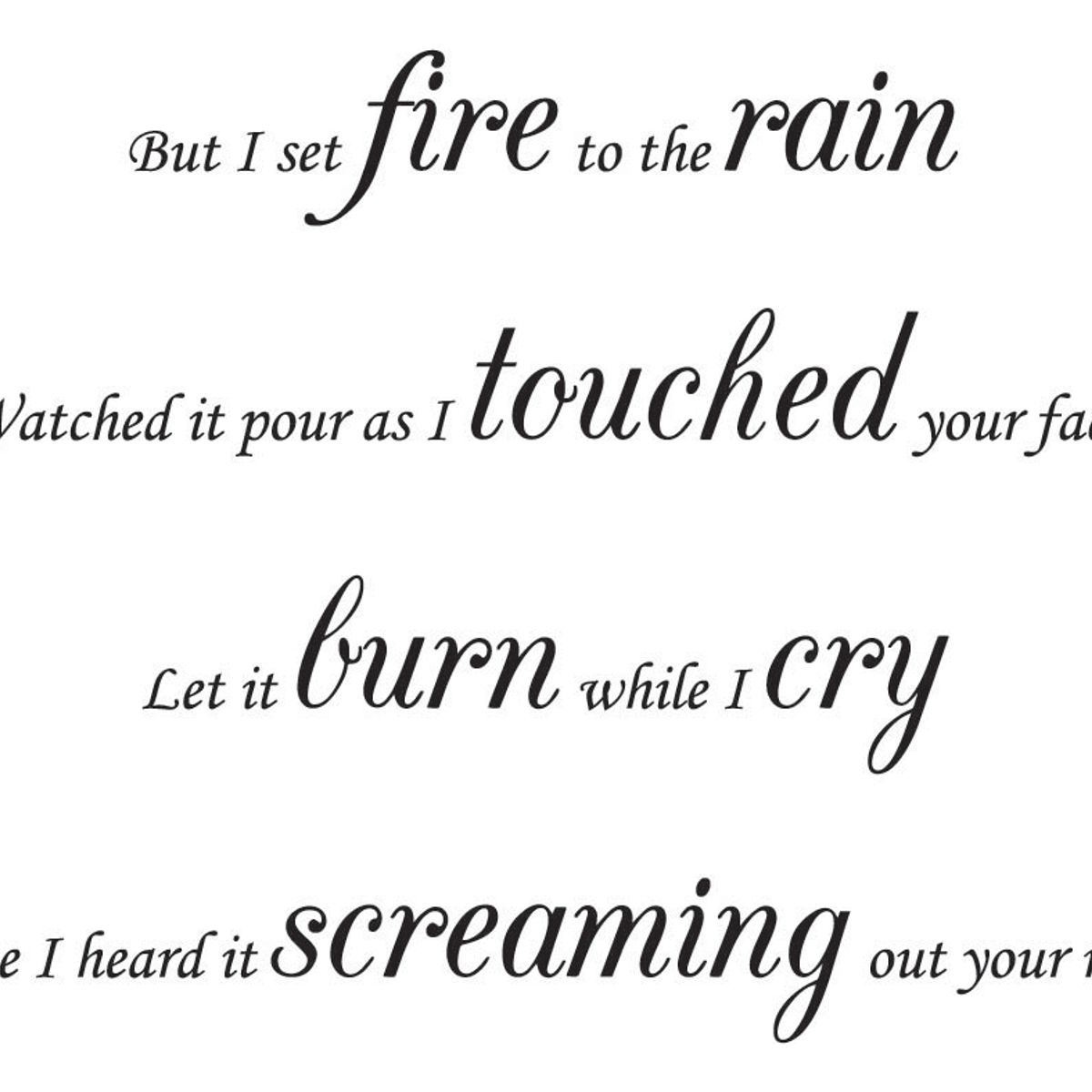 GENERICO - Decomural Set Fire To The Rain Adele Song Lyrics WS-40789