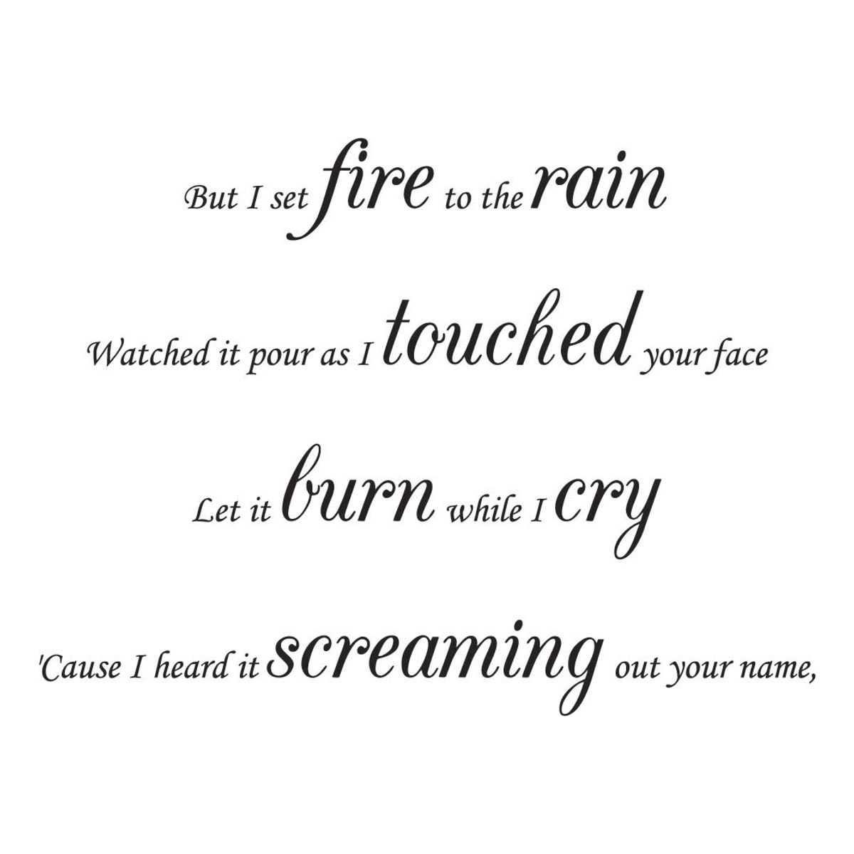 GENERICO - Decomural Set Fire To The Rain Adele Song Lyrics WS-40789
