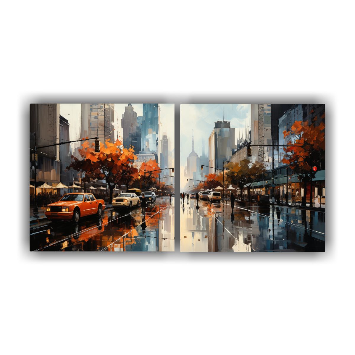 GENERICO - Cuadros Abstractos Estilo Dos Artes Para Decorar 120x60 Cm