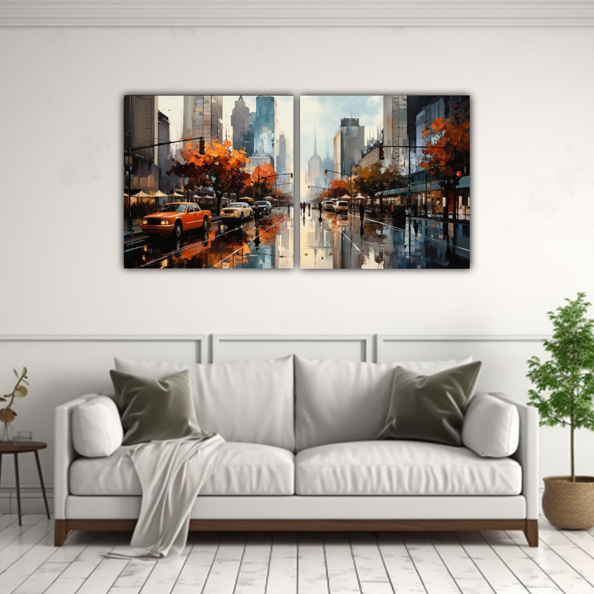 GENERICO - Cuadros Abstractos Estilo Dos Artes Para Decorar 120x60 Cm