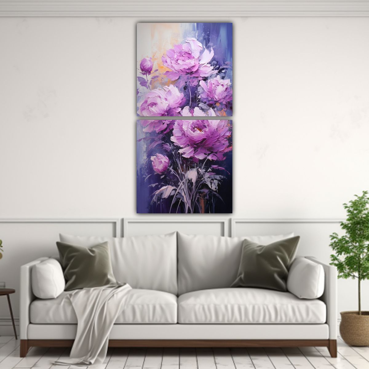 GENERICO - Cuadros Composición Contraste Pintura Morada 70x140 Cm