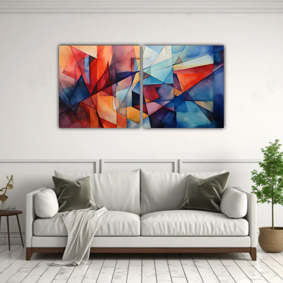 GENERICO - Conjunto 2 Lienzos Tela Expresión Calma Fusión 140x70 Cm
