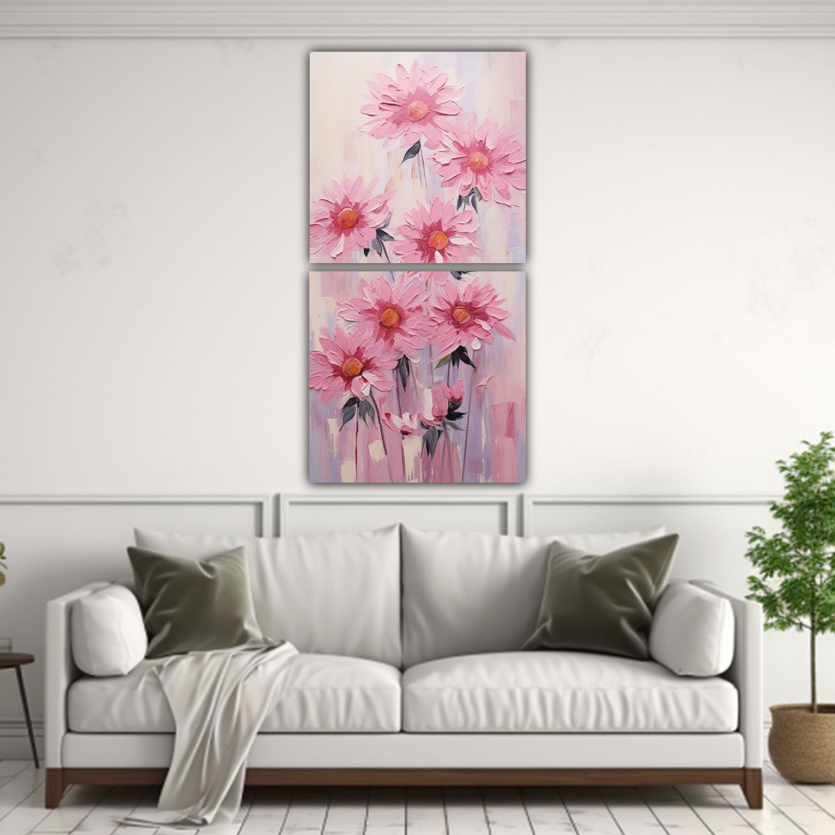 GENERICO - Pintura En Lienzo Estilo Vanguardia Girasoles 80x160 Cm