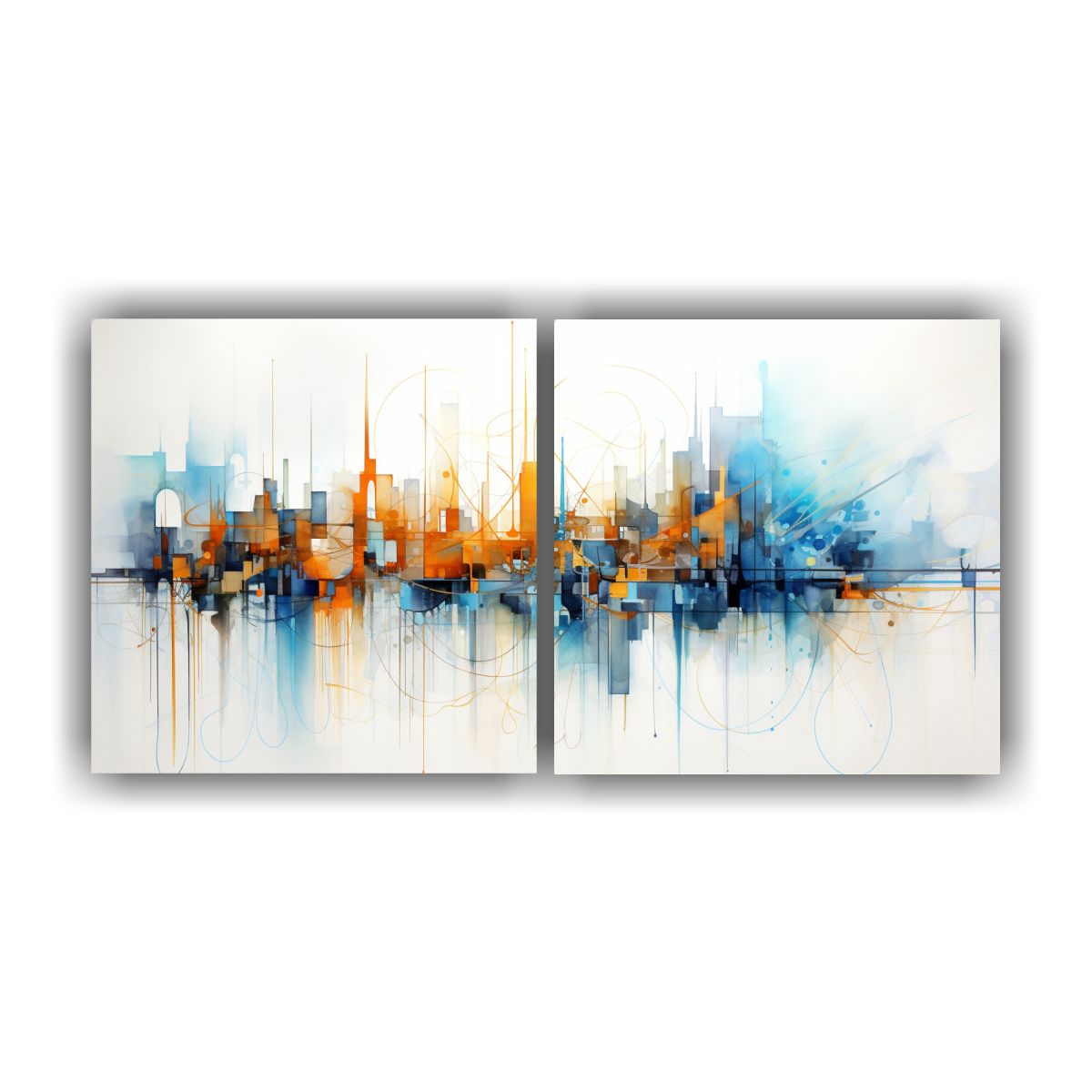 GENERICO - Pintura Abstracta De Una Escena Urbana En El 120x60 Cm