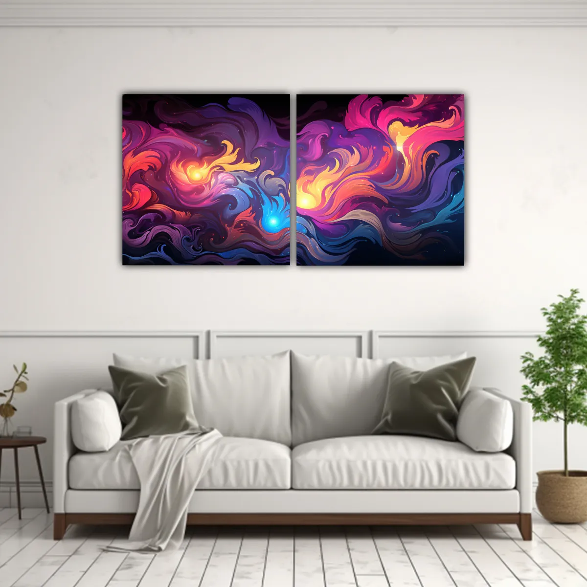 GENERICO - Cuadros De Decoración Lindos De Marbling Neon 120x60 Cm