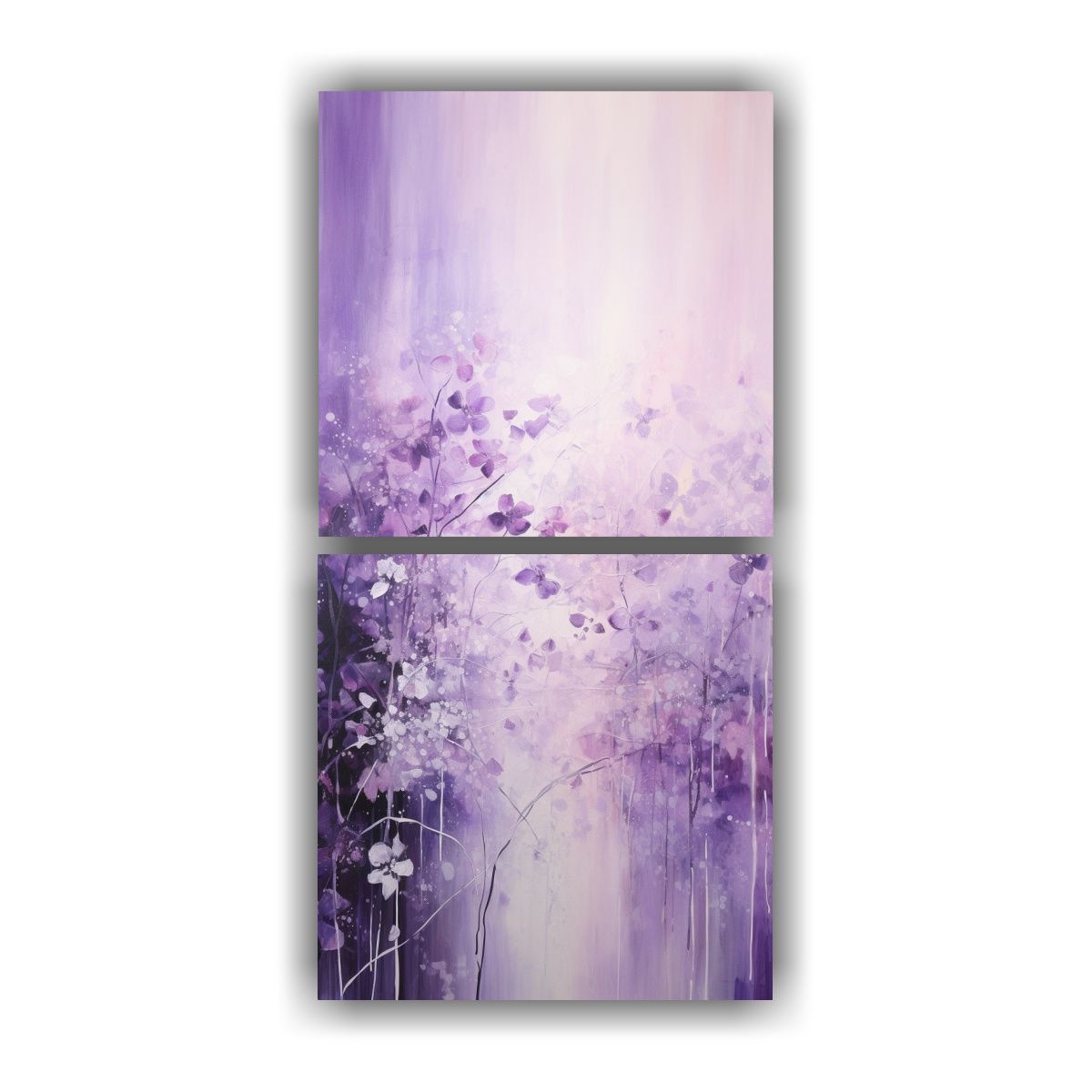 GENERICO - Pintura Abstracta En Púrpura Y Plata Estilo 80x160 Cm