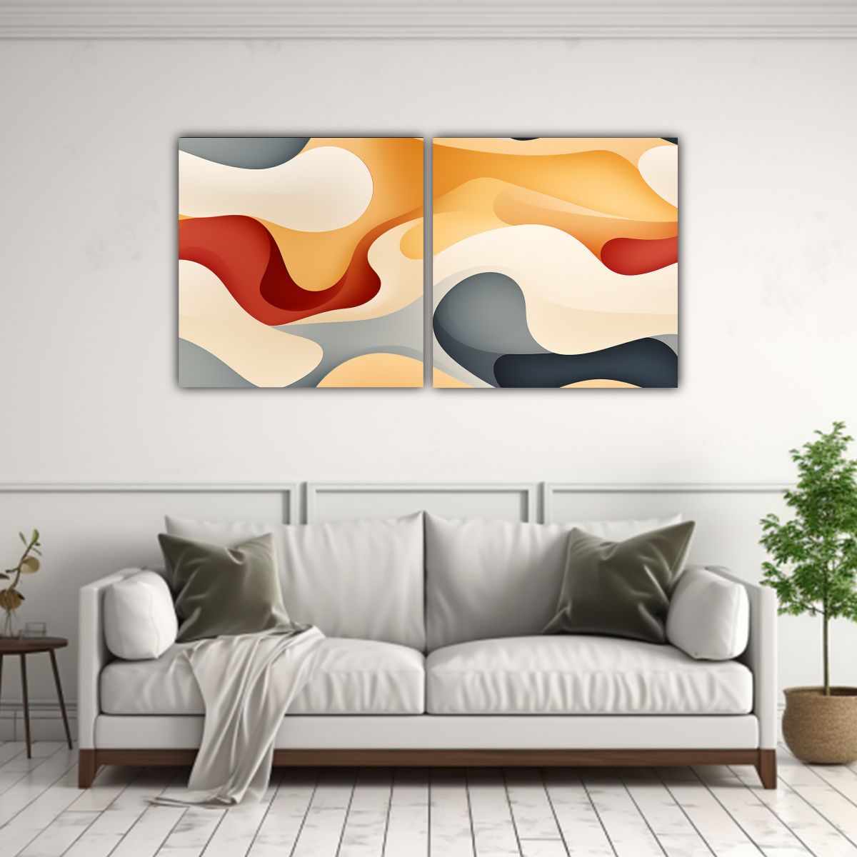GENERICO - Cuadros De Decoración Con Formas Abstractas En 140x70 Cm