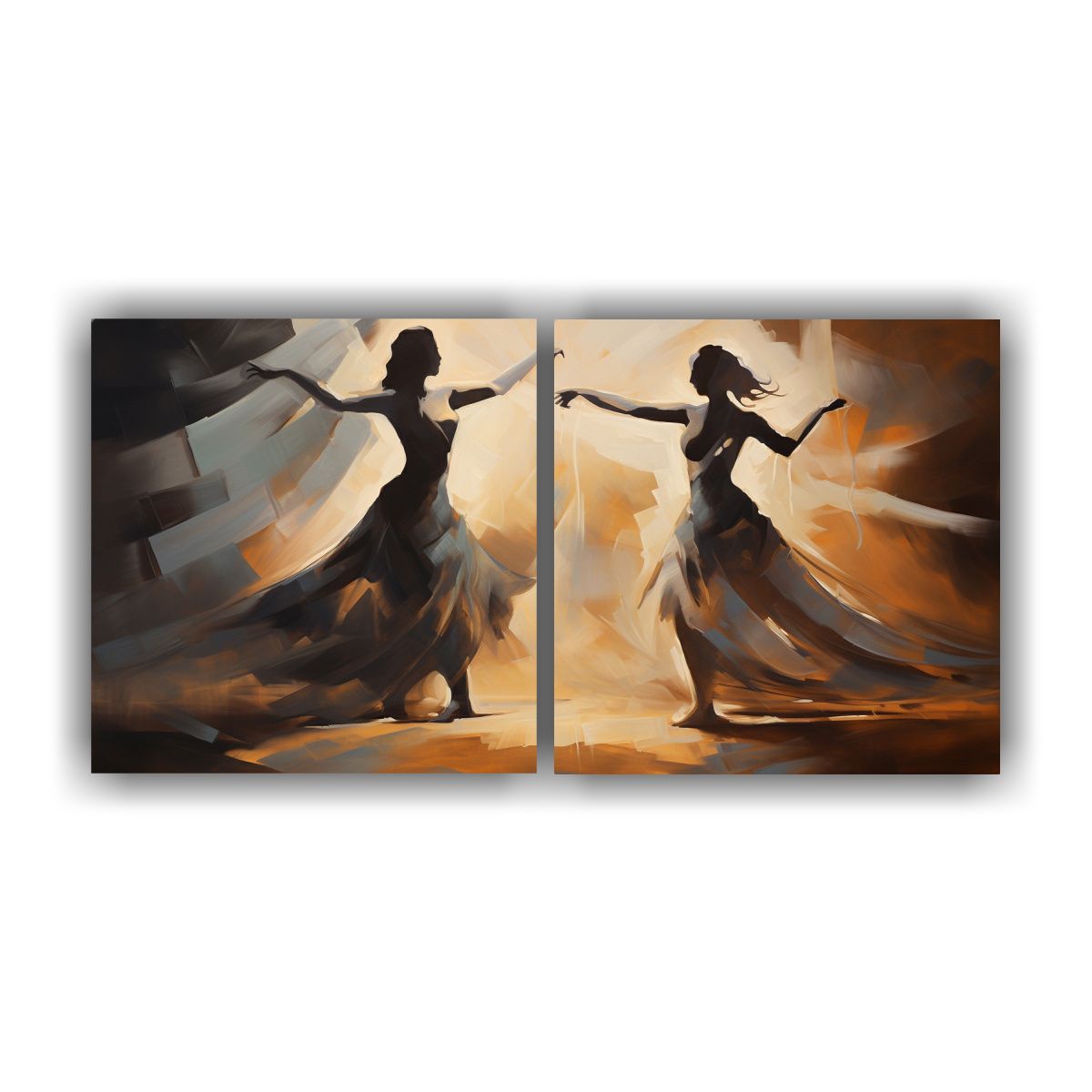 GENERICO - Conjunto 2 Artes Inspiración Multicolor Danza 120x60 Cm