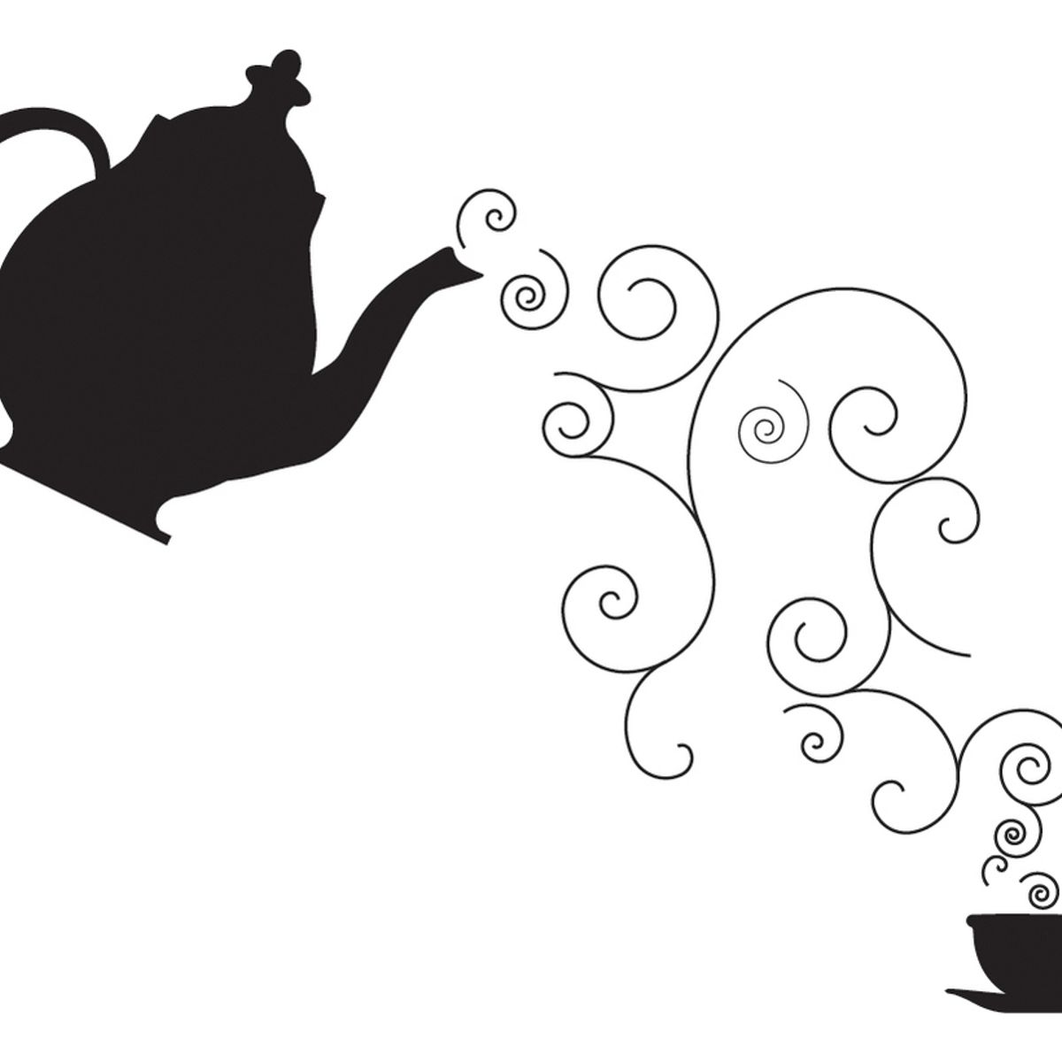 GENERICO - Decomural Swirl Teapot Cup Food Drink WS-40852