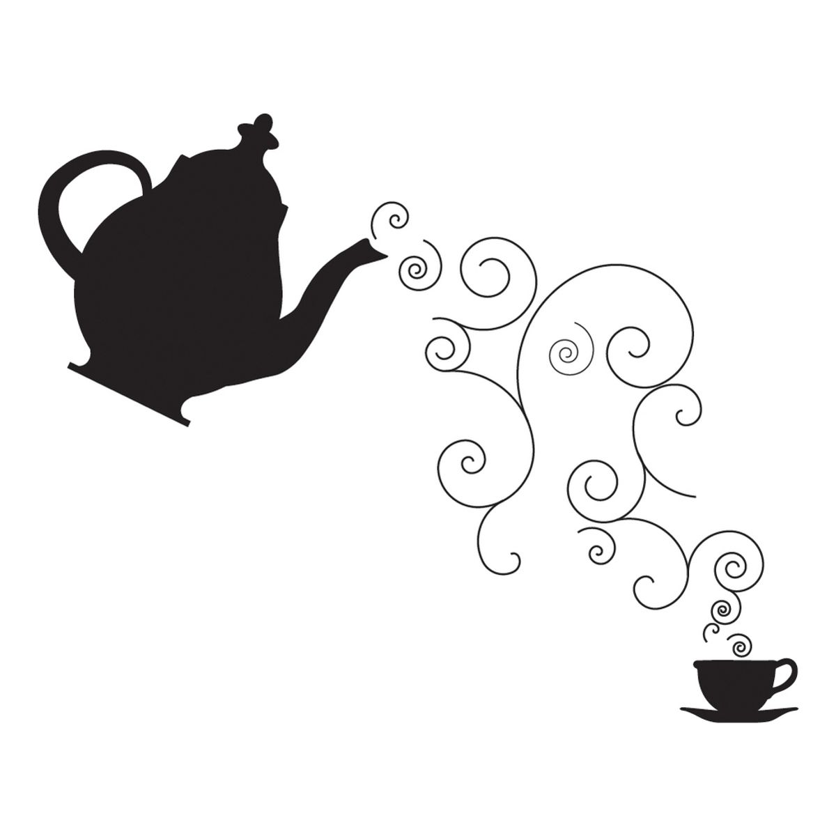 GENERICO - Decomural Swirl Teapot Cup Food Drink WS-40852