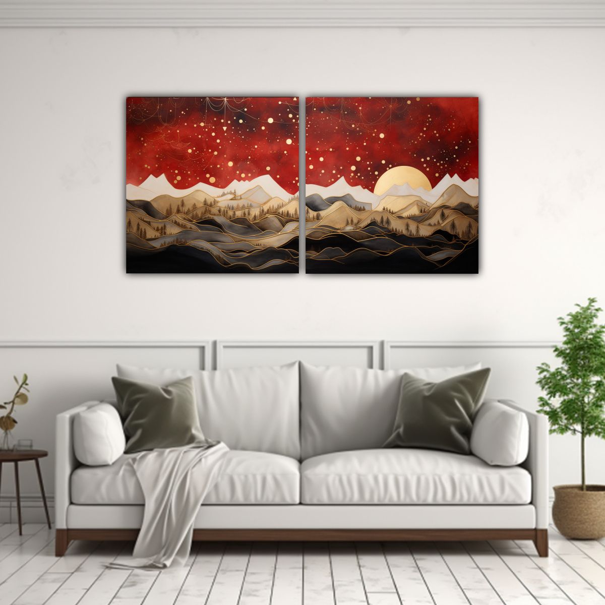 GENERICO - Cuadro Impreso Paisaje De Montaña Elegante Con 140x70 Cm
