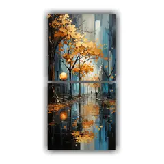 GENERICO - Cuadros Modernos Escena Abstracta De árboles En 70x140 Cm