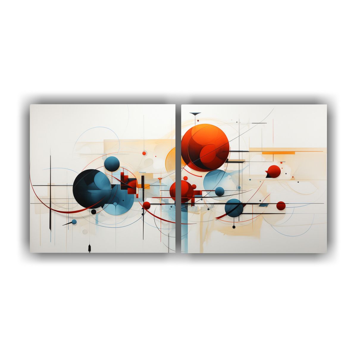 GENERICO - Pinturas Abstractas Contemporáneas De Líneas 120x60 Cm